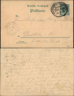 Ganzachse 5Pfg Adler Gel. Bahnpost Frankfurt Oder Priestewitz 1891 - Other & Unclassified