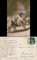 Ansichtskarte  Neujahr Junge Geldsäcke Schlitten Col. Fotokunst 1928 - New Year