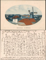 Ansichtskarte Rüstringen-Wilhelmshaven Mühlenweg - Windmühle - Dächer 1913 - Wilhelmshaven