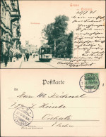 Ansichtskarte Leipzig Goethestraße, Straßenbahn 1898 - Leipzig