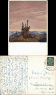 Ansichtskarte  Künstlerkarte: Gemälde Otto Johne - Kreuz Im Gebirge 1938 - Paintings
