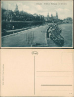 Dresden Brühlsche Terrasse Terassenufer Mit Belvedere, Elbe Partie Dampfer 1920 - Dresden