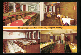 AK Regensburg, Gasthaus Kolpinghaus St. Erhard, Speisezimmer Und Kegelbahnen, Kolpingstrasse 1  - Regensburg