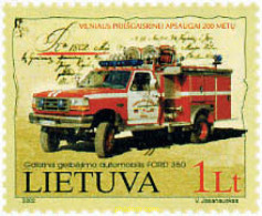 98013 MNH LITUANIA 2002 2 CENTENARIO DE LA BRIGADA DE BOMBEROS DE VILNIUS - Litouwen