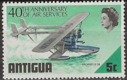 ANTIGUA 1970 40th Anniversary Of Antiguan Air Services - 5c. - Sikorsky S-38 Flying Boat MH - Antigua Und Barbuda (1981-...)