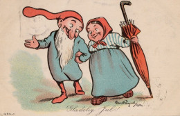 Snow White Type Beard Dwarf Romance Old Norway 1902 Comic Postcard - Humor