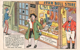 John Bull British Goods Store God Save The King Antique Comic Postcard - Humor