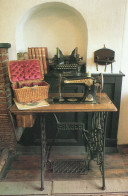 1930s Treadmill Sewing Machine & Antique Typewriter Harrow Museum London Postcard - Middlesex