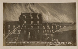 Portsmouth Dock Harbour 1913 Fire Semaphore Tower Disaster Real Photo Postcard - Autres & Non Classés