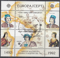 ZYPERN Türk.  Block 10, Gestempelt, 500 Jahre Entdeckung Amerikas, 1992 - Used Stamps