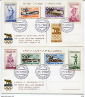 Olimpiadi Di Roma 1960 Serie Su Cartoncino Del Comitato - Errors And Curiosities