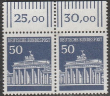 BRD: 1966, Mi. Nr. 509 V W OR, 50 Pfg. Brandenburger Tor, Glänzende Gummierung.   **/MNH - Ungebraucht