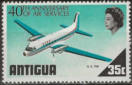 ANTIGUA 1970 40th Anniversary Of Antiguan Air Services - 35c. - Hawker Siddeley H.S.748 MH - Antigua En Barbuda (1981-...)