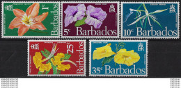 1970 Barbados Flowers 5v. MNH SG N. 419/23 - Andere & Zonder Classificatie