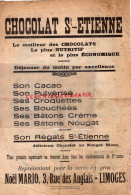87-LIMOGES -PUBLICITE CHOCOLAT SAINT ETIENNE-NOEL MARIO-3 RUE DES ANGLAIS-ROSE ET AURELIE-IMPRIMERIE GIROUX PENOT DARNET - Lebensmittel