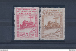 1930 SPAGNA - 440/441- 11 Congresso Internazionale Delle Ferrovie , Treni , 4 Pe - Andere & Zonder Classificatie