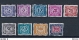 1955-66 Italia - Repubblica  - Segnatasse N 111/120 , 8 Lire Filigrana Stelle , - Impuestos