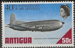 ANTIGUA 1970 40th Anniversary Of Antiguan Air Services - 50c. - Douglas C-124C Globemaster II MH - Antigua And Barbuda (1981-...)
