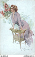 Ca458 Cartolina Art Deco Donnina Lady Donna Cupido Illustratore Artist Franzoni - Autres & Non Classés