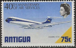ANTIGUA 1970 40th Anniversary Of Antiguan Air Services - 75c. - Vickers Super VC-10 MH - Antigua Und Barbuda (1981-...)