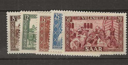 1950 MNH Saarland MI 299-303 Postfris** - Neufs