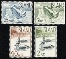 Island 1959 Atlantic Salmon & Eider Ducks 4 Values MNH Salmo Salar, Somateria Mollissima - Altri & Non Classificati