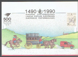 37P - Doc De La Poste Trilingue - Liaisons Postales Européennes 1490-1990 - Mechelen-Malines - Innsbruck - Documents Commémoratifs