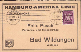 604359 | Postkarte, 1923, Der Hamburg Amerika Linie, Hapag | Bad Wildungen (W 3590) - Autres & Non Classés