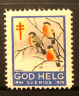 SWEDEN 1944 Anti-TB Christmas Stamp Birds Bullfinches MNH - Other & Unclassified
