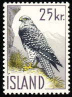 Island 1960 25 Kr 1 Value MNH Falco Rusticolus Islandus - Adler & Greifvögel