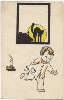 2251-Enfant - Chat Noir Au Clair De Lune - Kinder-Zeichnungen