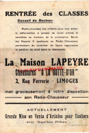 87 - LIMOGES - CHAUSSURES LAPEYRE -IMAGERIE PELLERIN EPINAL- A LA BOTTE D' OR- 2 RUE FERRERIE-DEVINETTES-EPINAL-CYCLISME - Vestiario & Tessile