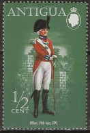 ANTIGUA 1974 Military Uniforms - ½c. - Officer, 59th Foot, 1797 MH - Antigua And Barbuda (1981-...)