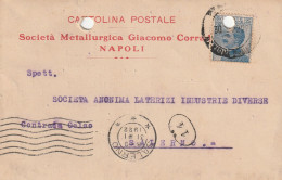 Italy. A219. Napoli. 1922. Cartolina Postale PUBBLICITARIA, Con Michetti C. 25 Isolato.  NUMERO DI QUARTIERE. - Marcophilia