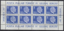 TÜRKEI  2482, Kleinbogen, Postfrisch **, Freimarken: Atatürk, 1979 - Blokken & Velletjes