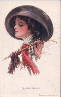 Carte D'Illustrateur, Following The Race, Femme Et Chapeau (184) - Autres & Non Classés
