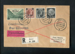 "D.BES.39/45-LUXEMBURG" 1941, Mi. 32 MiF Auf Reco-/Expressbrief Ex Befort Nach Stuttgart (R2189) - Besetzungen 1938-45