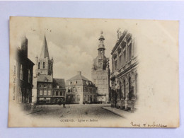 COMINES (59) : Eglise Et Beffroi - Edit. Taillieu - 1913 - Taches - Other & Unclassified