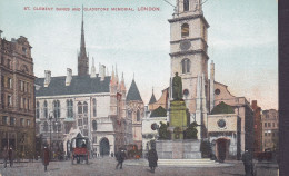 United Kingdom PPC St. Clement Danes And Gladstone Memorial, London (2 Scans) - Autres & Non Classés