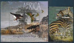 Gambia - 2005 - The Living World Of Africa - Yv 4399/02 + Bf 634 - Adler & Greifvögel
