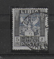 LIBIA 1940 USED-USATO SASSONE NUMERO 163 LIRE 5 FIRMATO VALORE €.300.00++ C2078 - Libia