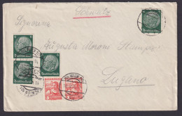 Ostmark Österreich MIF Mit Deutsches Reich Auslands Brief Wien N Lugano Schweiz - Storia Postale