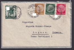 Deutsches Reich Auslands Brief MIF Hindenburg U.a. SST München Lugano Schweiz - Briefe U. Dokumente
