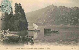 73 - Lac Du Bourget - Vue Sur Le Lac Et La Dent Du Chat - Animée - Vaches - Paysans - Voiles - CPA - Voir Scans Recto-Ve - Le Bourget Du Lac