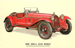 Automobiles - 1932 1750 Cc Alfa Romeo - Illustration - Reproduced From An Original Fine Art Lithograph By Prescott-Picku - Voitures De Tourisme