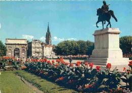 34 - Montpellier - Arc De Triomphe élevé En L'honneur De Louis XIV Et Statue équestre De Louis XIV - Fleurs - Carte Dent - Montpellier