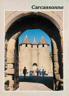 11 - Carcassonne - La Cité Médiévale - L'entrée Du Château Comtal - Flamme Postale De Carcassonne - CPM - Voir Scans Rec - Carcassonne