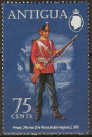 ANTIGUA 1972 Military Uniforms - 75c. - Private, 29th Foot, 1870 MH - Antigua Und Barbuda (1981-...)