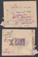Inde British India 1946 Used Registered Cover To Lucknow, Refused, Return Mail, King George VI Stamps - 1936-47 Koning George VI