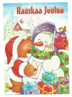 SNOWMAN AND TEDDY WISH YOU A MERRY CHRISTMAS! - FINLAND - - Autres & Non Classés